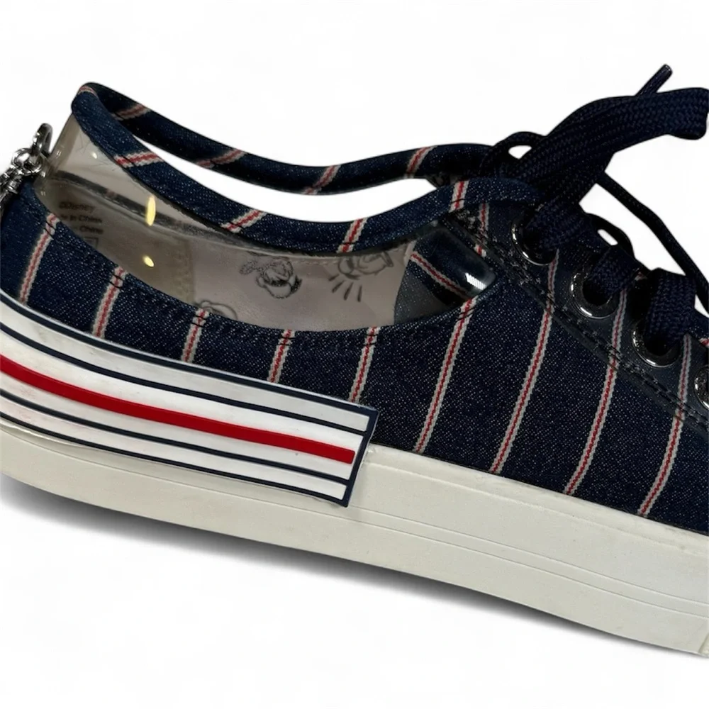 RARE Disney Call It Spring Donald Duck Platform Sneakers - Y2K Nautical Stripe